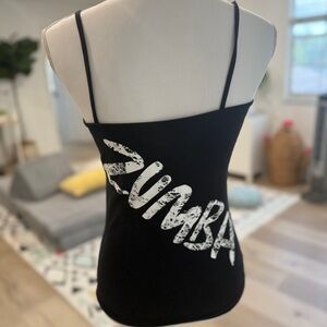 Zumba Fitness Black Camisole with White Logo